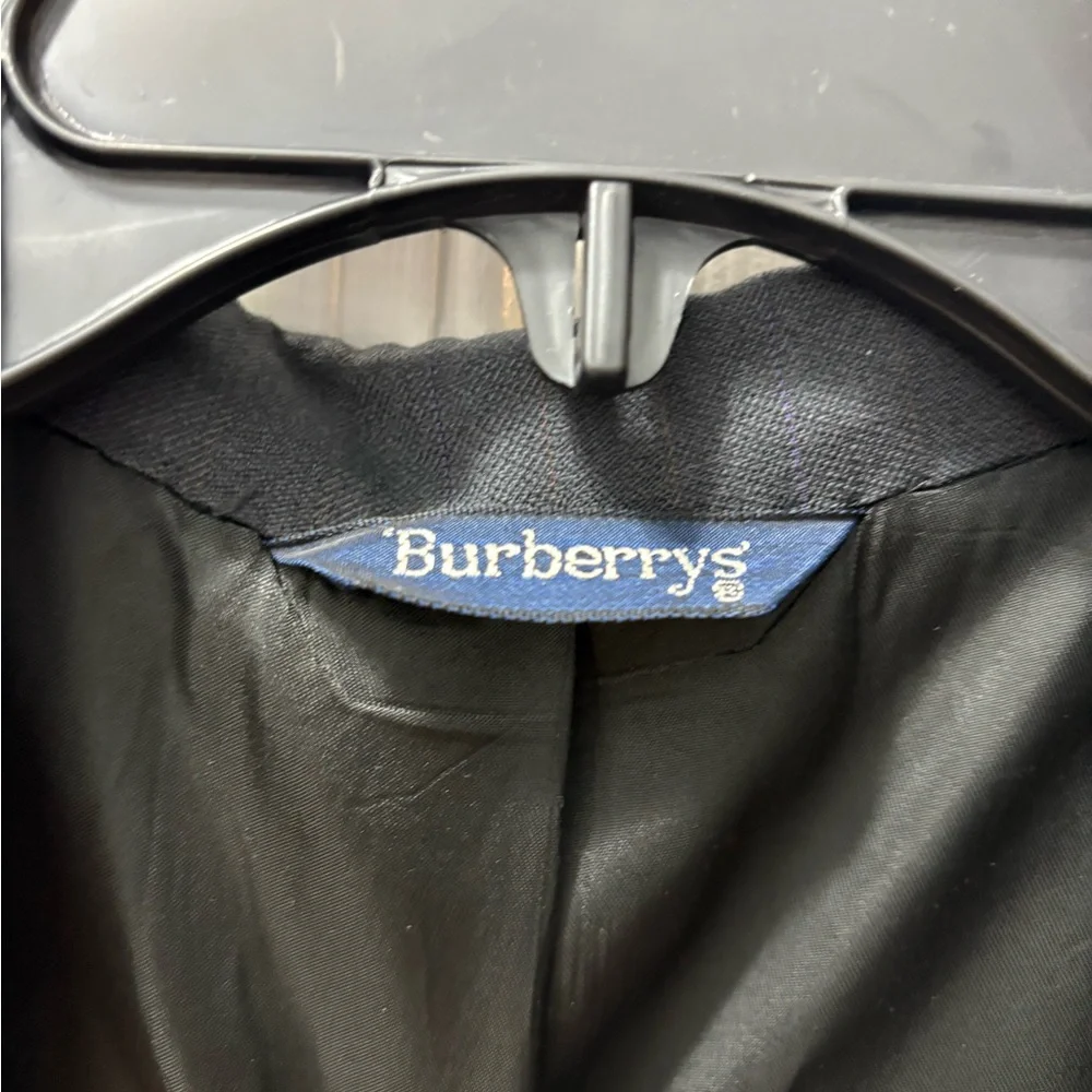 Burberry Herringbone Tweed Vintage Wool Blazer Navy/ Dark Gray Mens Medium